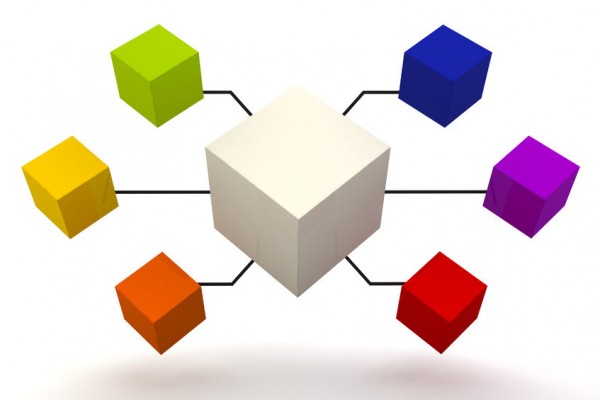 27593670 - white and colorful organization box expand 3d render